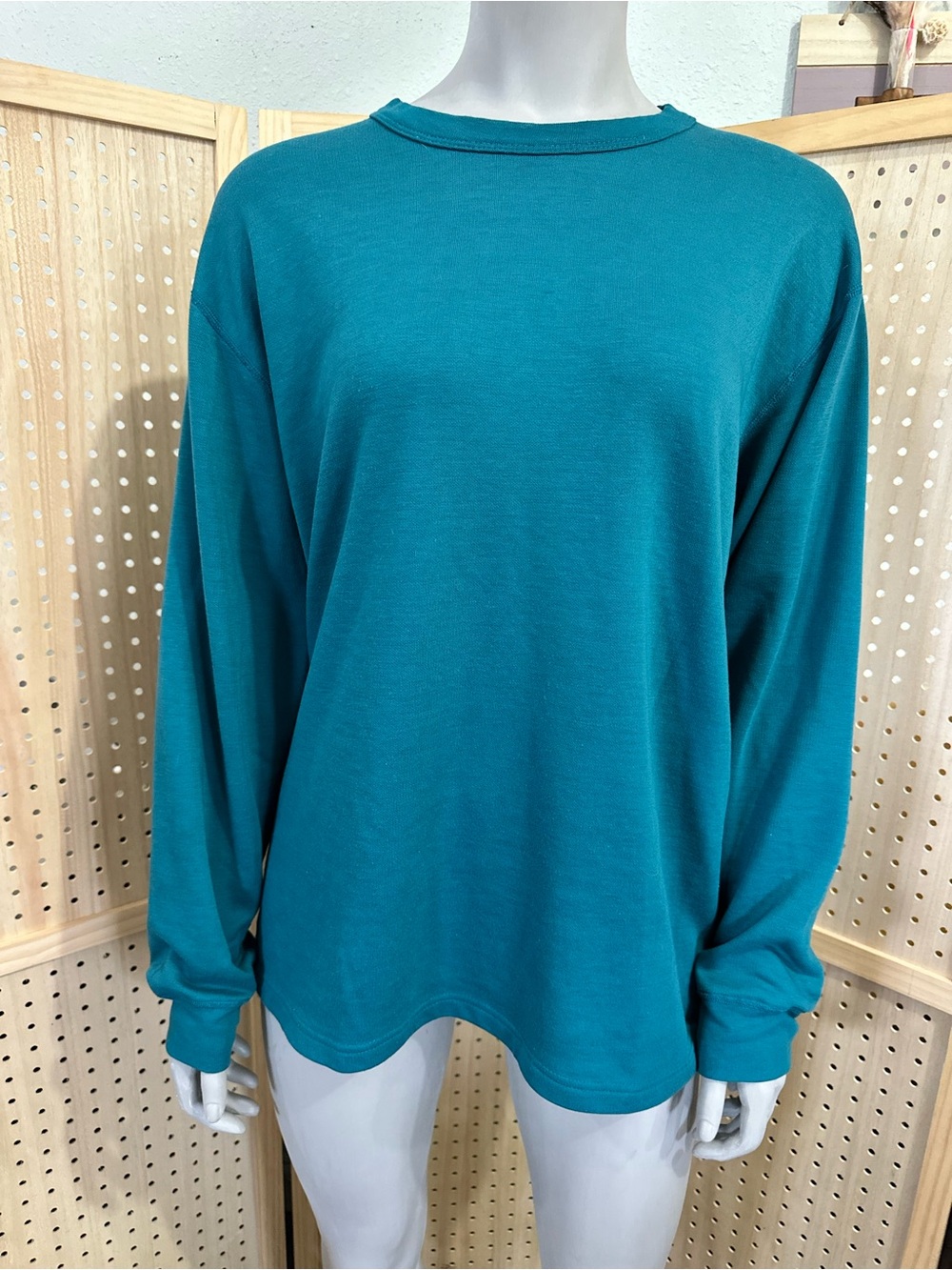 Vintage REI Made in USA Teal Long Sleeve Crewneck Shirt Men’s L